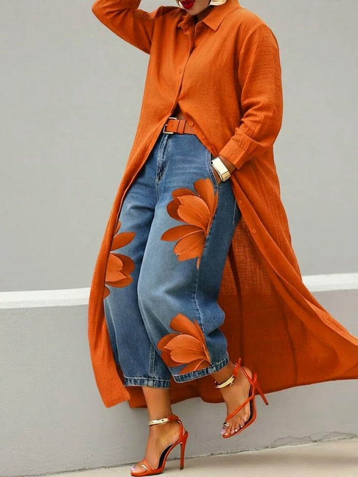 Nivara – florales Jeans-Set