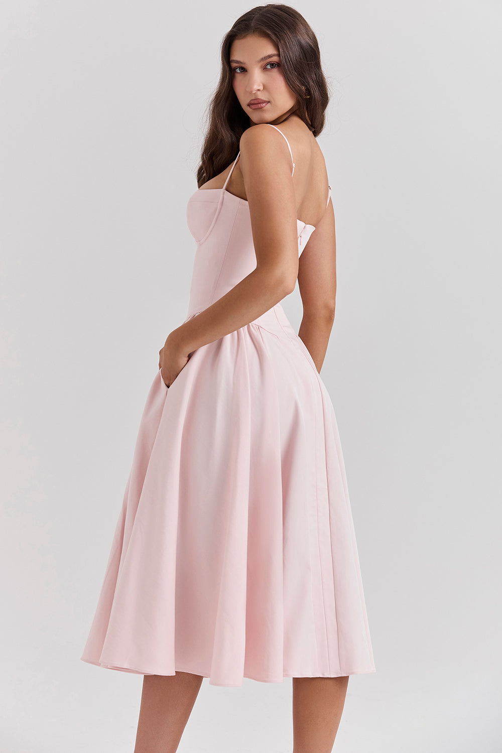 Mevara – Korsettstil-Oberteil Webstoff-Kleid