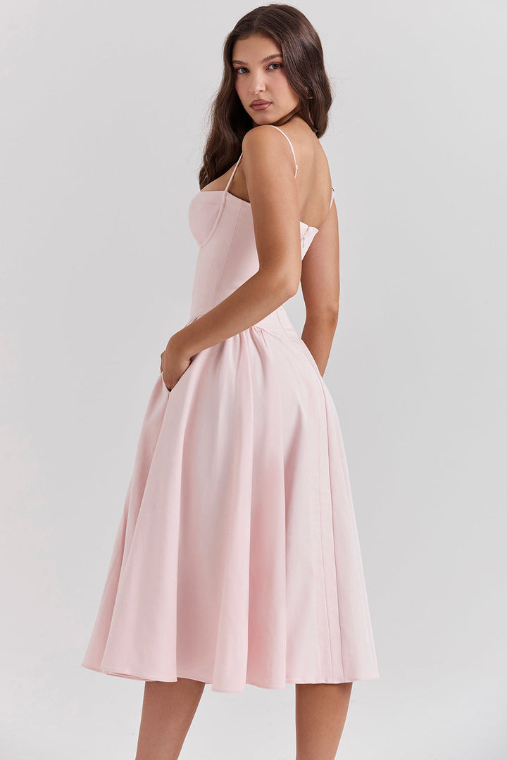 Mevara – Korsettstil-Oberteil Webstoff-Kleid