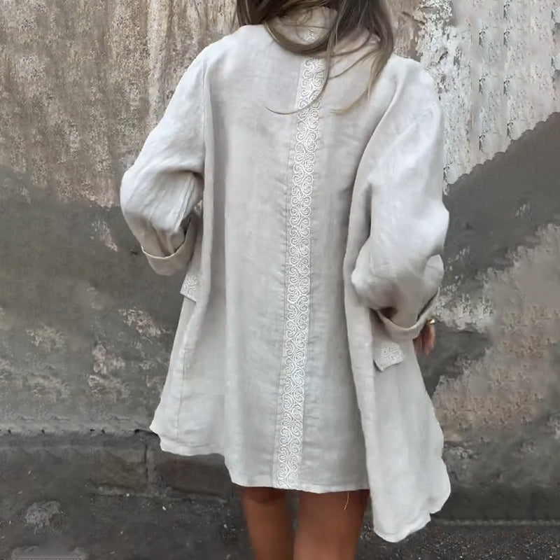 Ilyra – Offener Leinen-Baumwoll-Blazer