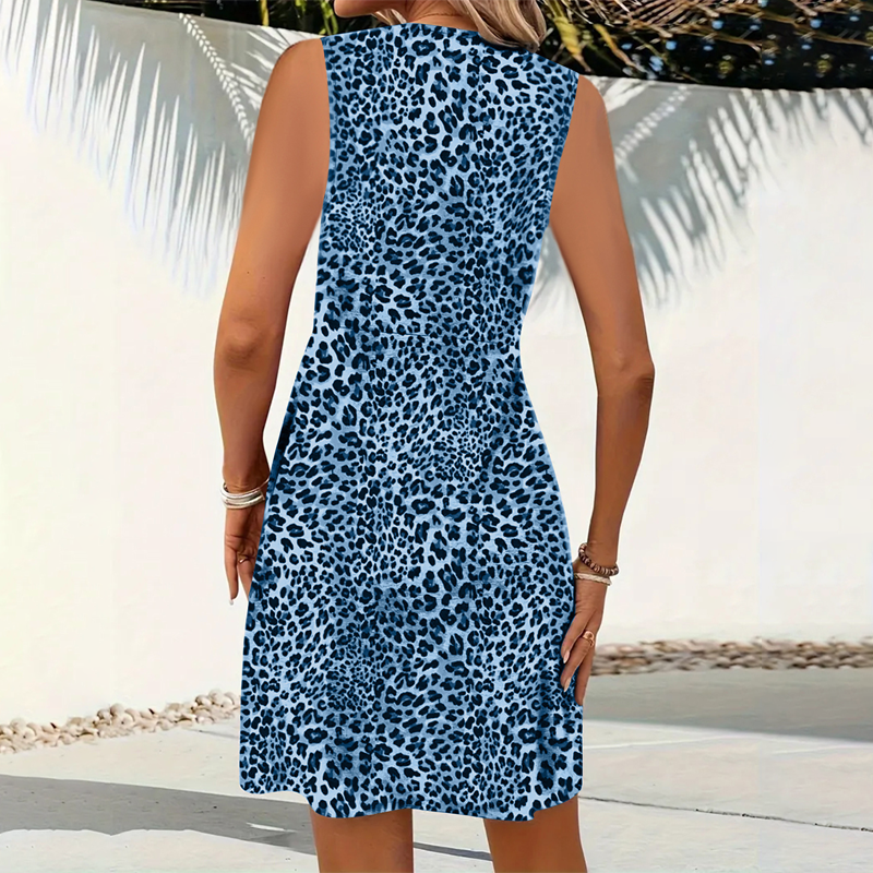Noreli – Gewebtes Minikleid mit Leopardenmuster