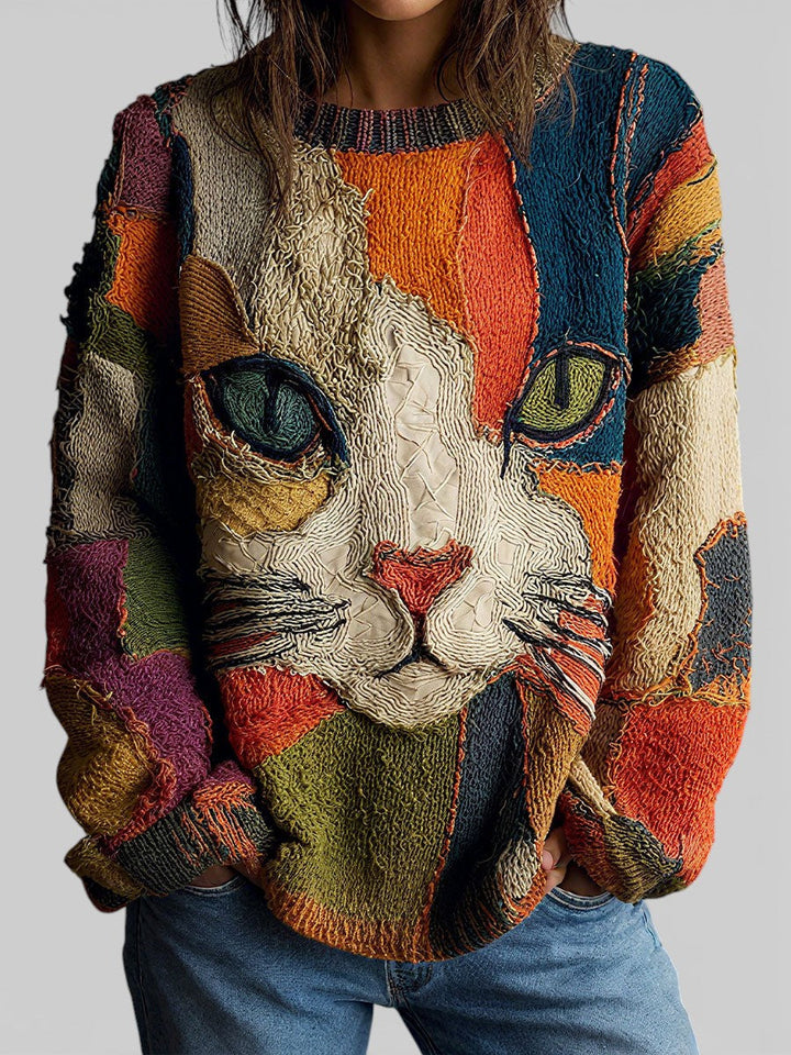 Feline Patchwork Top