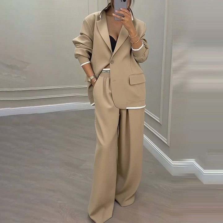 Reniva – Blazer-Set mit Hose mit weitem Bein