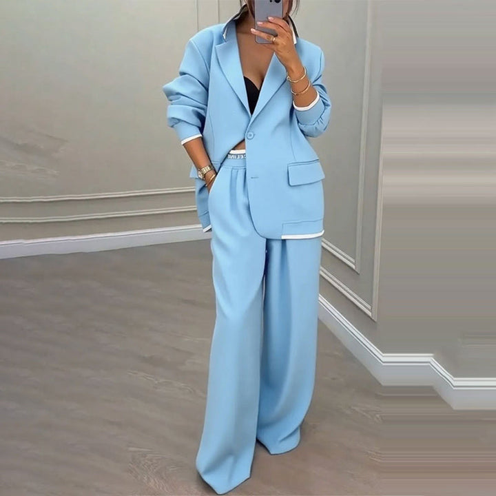 Reniva – Blazer-Set mit Hose mit weitem Bein