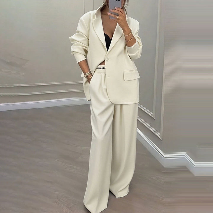 Reniva – Blazer-Set mit Hose mit weitem Bein