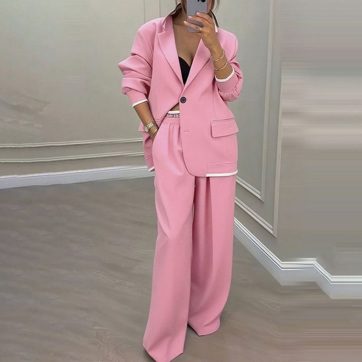 Reniva – Blazer-Set mit Hose mit weitem Bein
