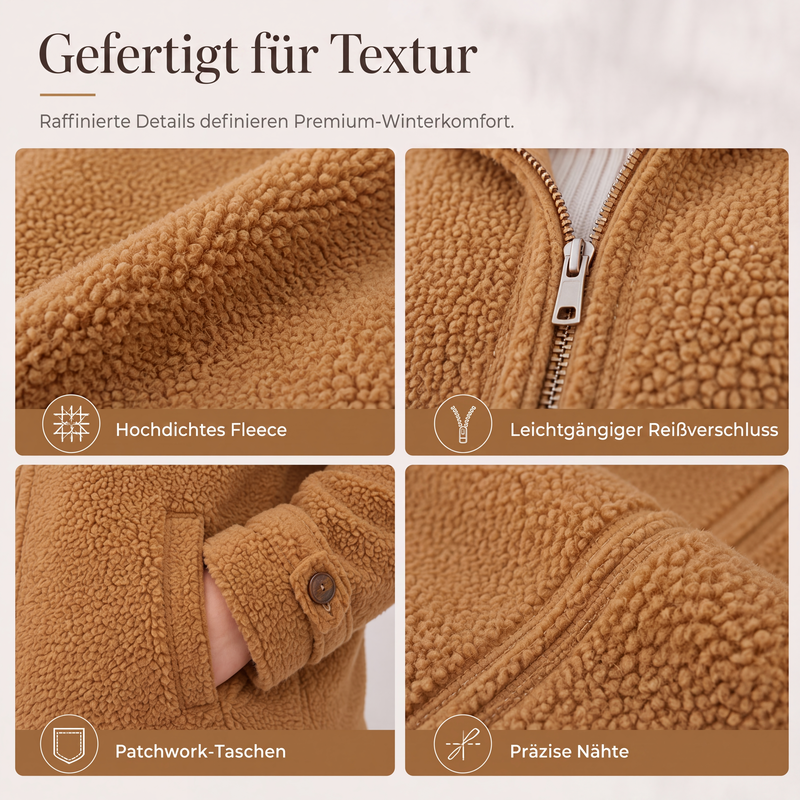 Rylena – Stehkragen-Sherpa-Fleece-Jacke