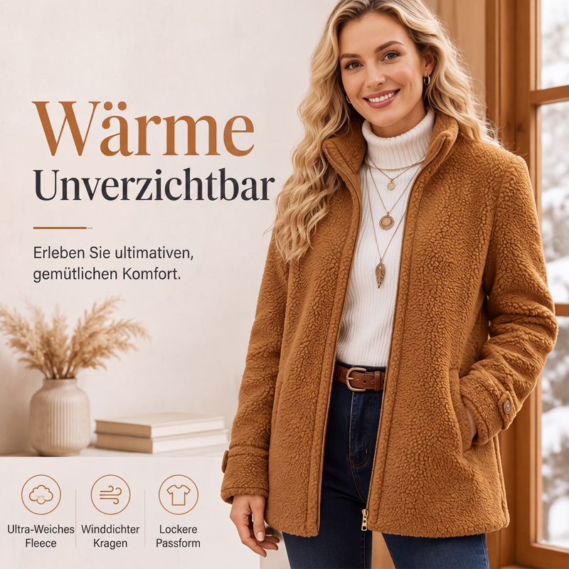 Rylena – Stehkragen-Sherpa-Fleece-Jacke