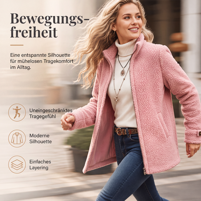 Rylena – Stehkragen-Sherpa-Fleece-Jacke