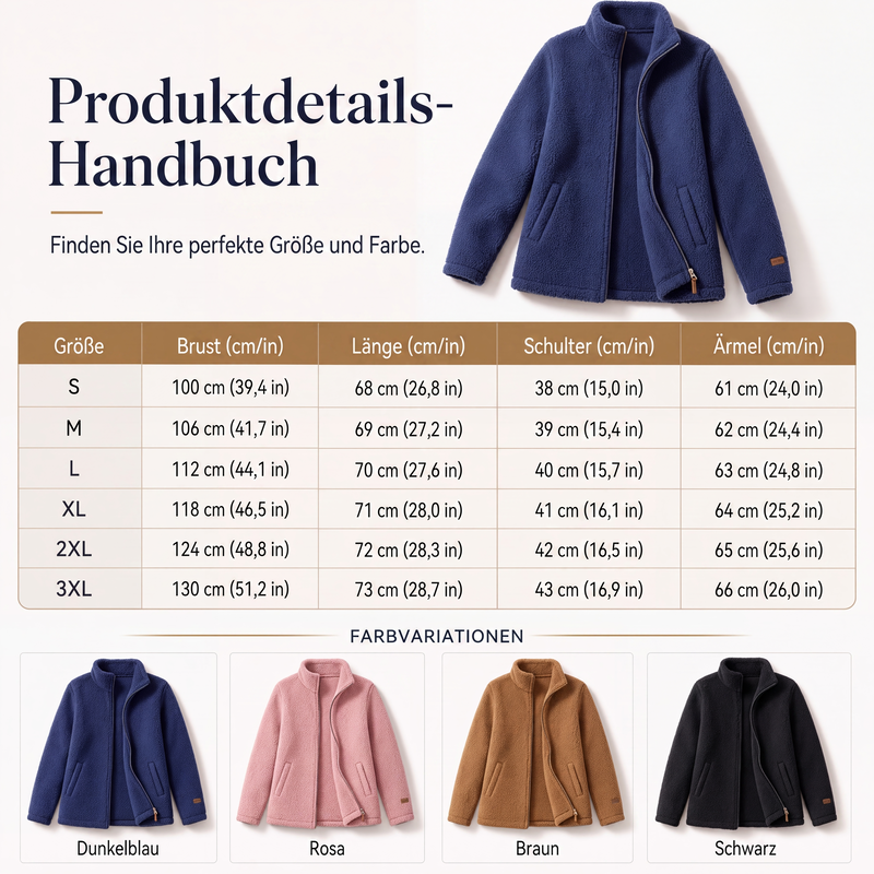 Rylena – Stehkragen-Sherpa-Fleece-Jacke