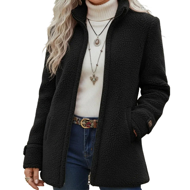Rylena – Stehkragen-Sherpa-Fleece-Jacke