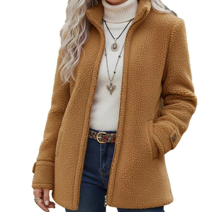 Rylena – Stehkragen-Sherpa-Fleece-Jacke