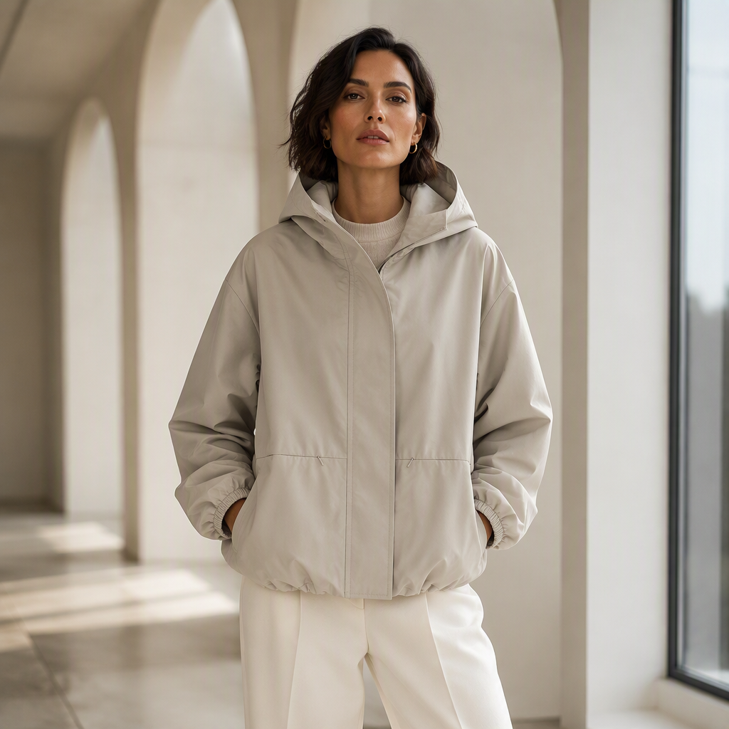 Linara – wasserabweisende Windjacke mit gepufftem Saum