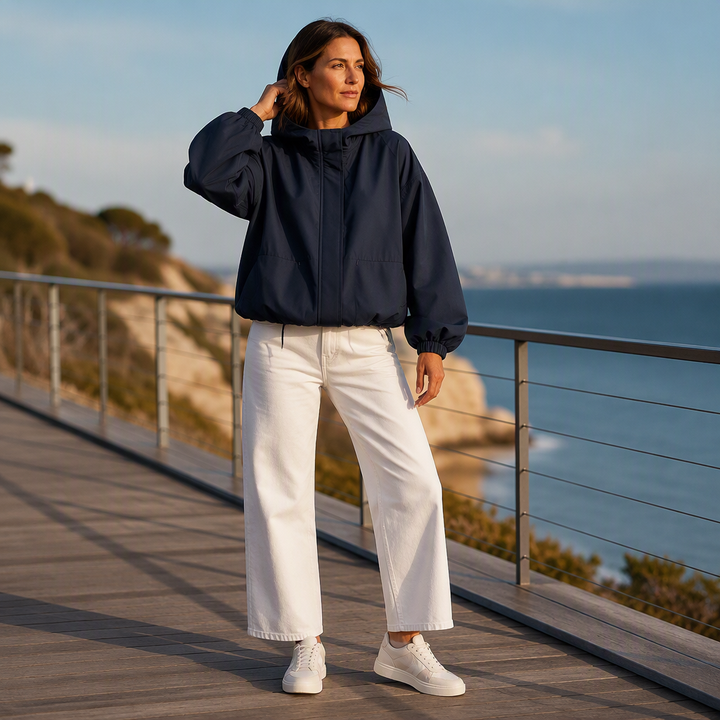 Linara – wasserabweisende Windjacke mit gepufftem Saum