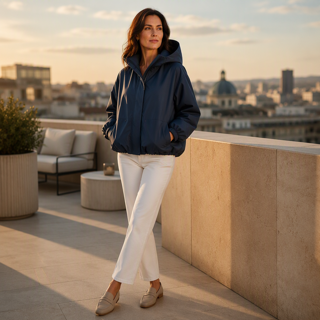 Linara – wasserabweisende Windjacke mit gepufftem Saum