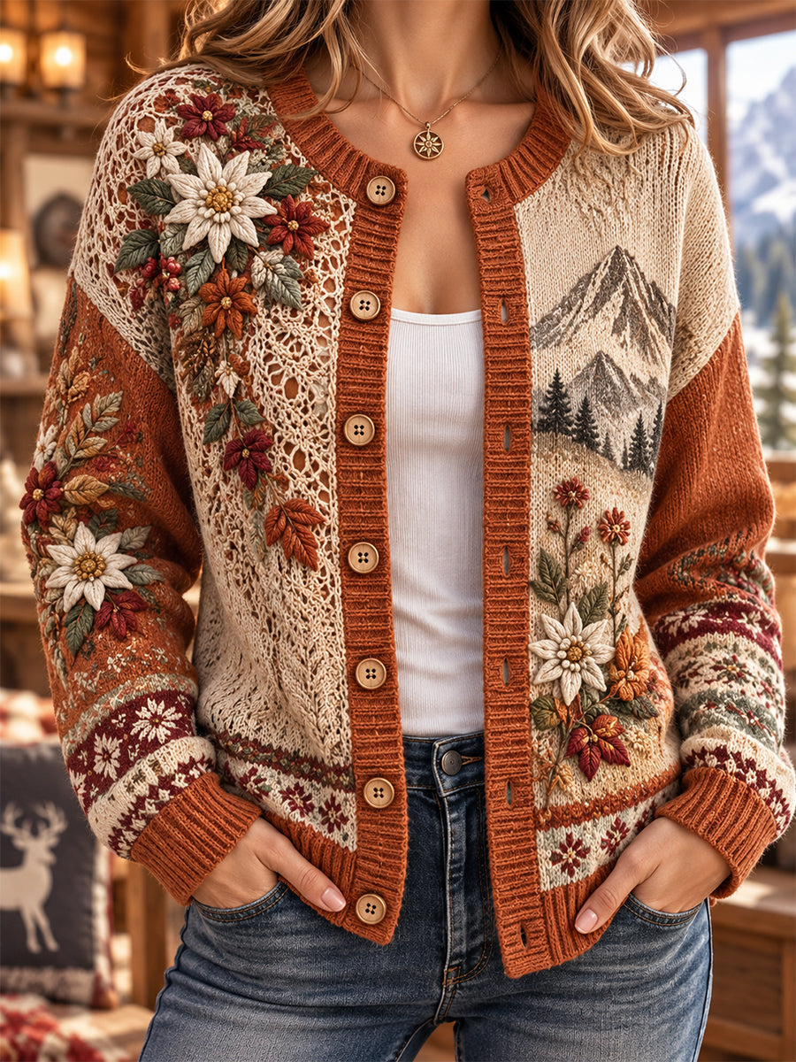 Nelira – Druck-Strickjacke