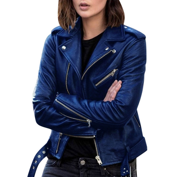 Avenya – Asymmetrischer Reißverschluss, beschichtete Motorradjacke