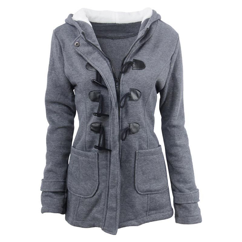 Veluna – Doppelverschluss-Jacke aus Baumwollmischung