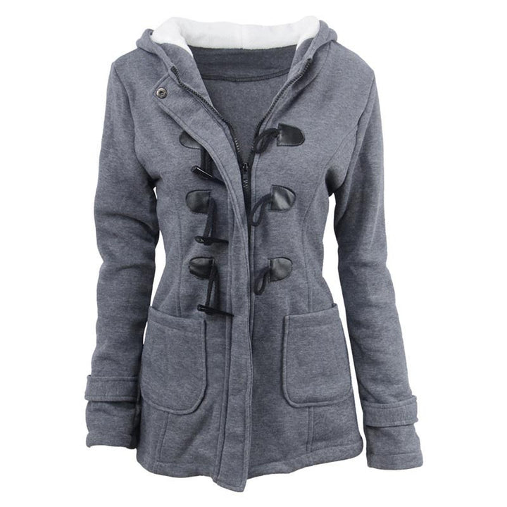 Veluna – Doppelverschluss-Jacke aus Baumwollmischung