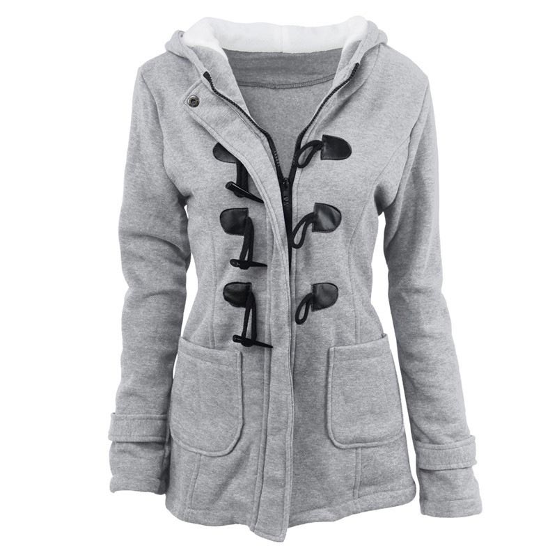 Veluna – Doppelverschluss-Jacke aus Baumwollmischung
