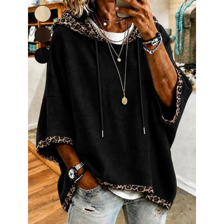 Kivara – Kapuzenpullover mit Leopardenprint-Besatz